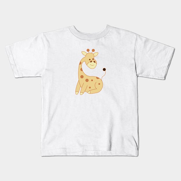 Adorable Giraffer Kids T-Shirt by Duzzi Art